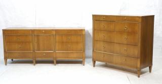 Appraisal: pc Modernist Dresser Chests JOHN STUART Creden pc Modernist Dresser