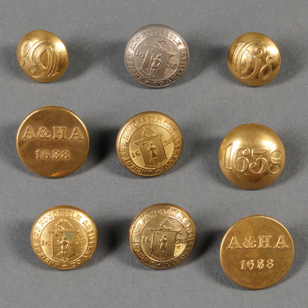 Appraisal: Nine Ancient Honorable Artillery Buttons c mid- th century two