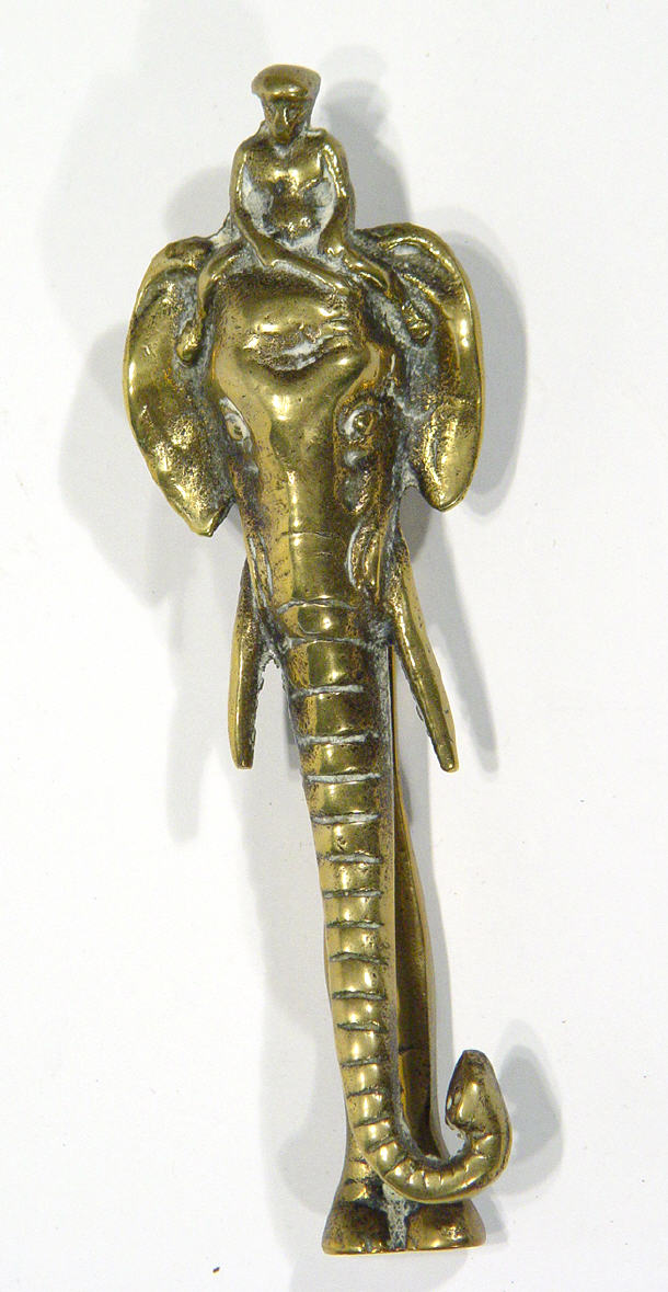 Appraisal: Victorian brass elephant design door knocker cm long