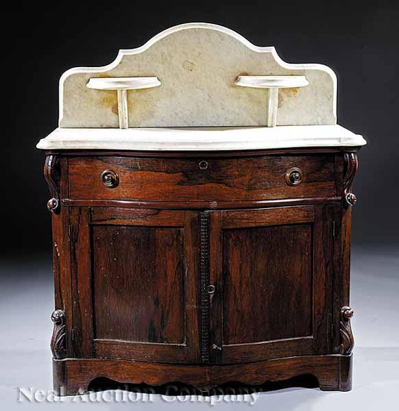 Appraisal: An American Rococo Carved Rosewood Washstand mid- th c original