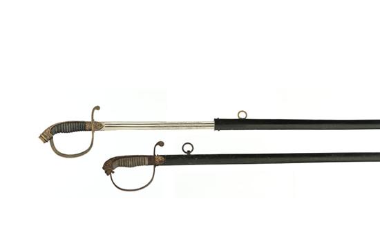 Appraisal: TWO SWORDS Germany late th-early th century Similar with brass