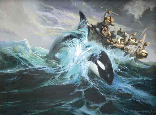 Appraisal: LORENZO E GHIGLIERI OIL ON CANVAS Portland Oregon born Orca