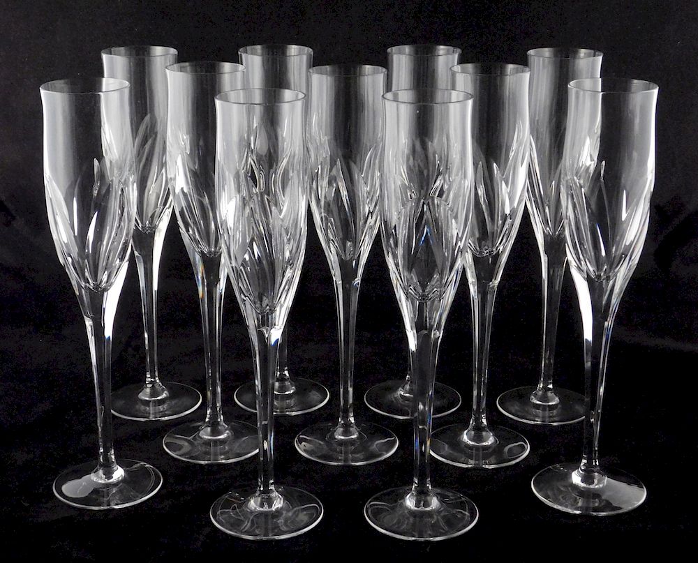 Appraisal: Set of cut crystal champagne flutes Set of cut crystal