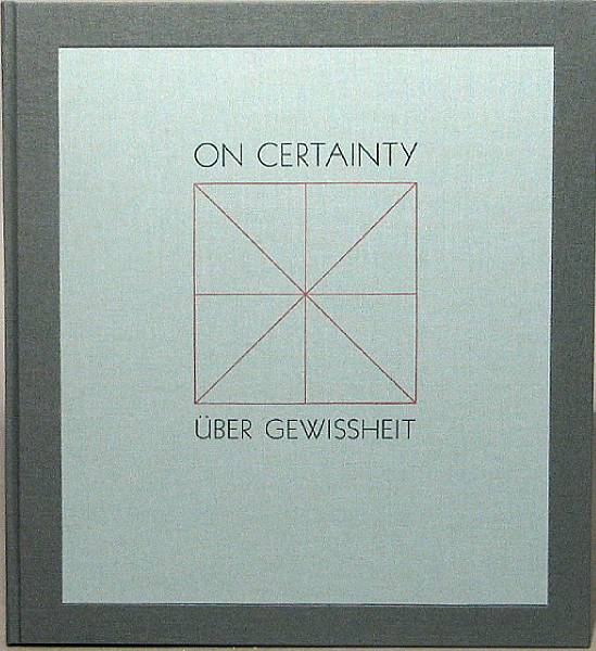 Appraisal: WITTGENSTEIN LUDWIG On Certainty San Francisco Arion Press With illustrations