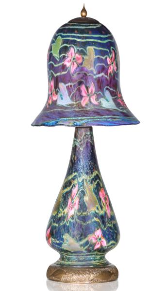 Appraisal: A SCARCE CHARLES LOTTON MULTI FLORA MUSHROOM SHADE LAMPThe striking