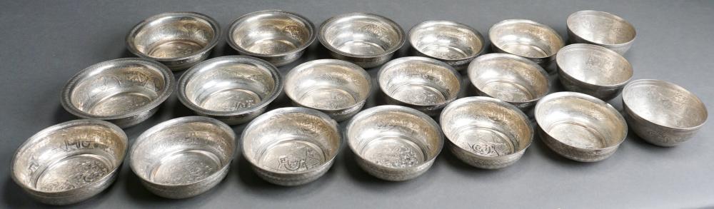 Appraisal: NINETEEN EGYPTIAN -SILVER BOWLS PREDOMINANTLY CAIRO AFTER S OZNineteen Egyptian