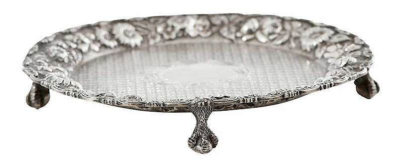 Appraisal: Schultz Coin Silver Tray Maryland early th century no monogram