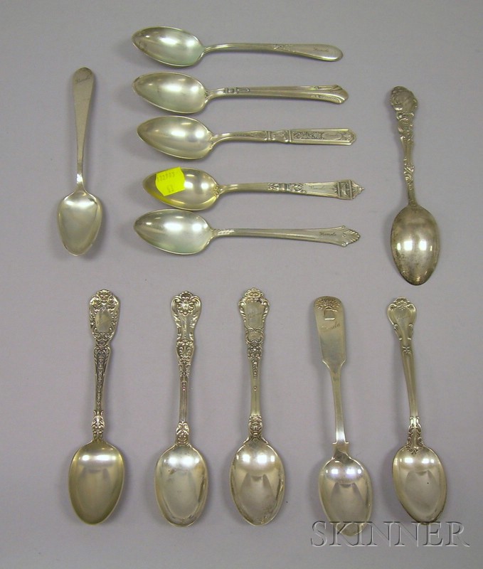 Appraisal: Twelve Assorted Sterling Silver Spoons mixed patterns all engraved Pamela