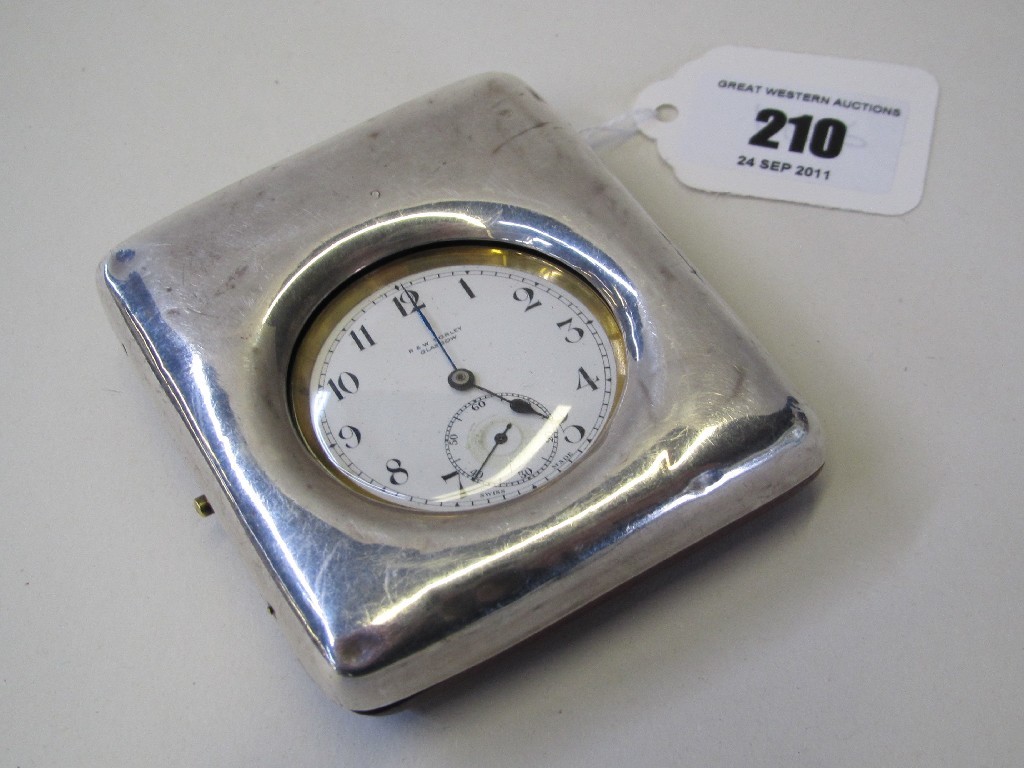 Appraisal: Pocket watch in silver travel case Birmingham