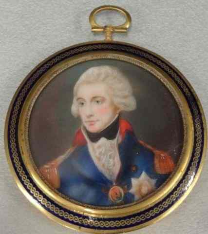 Appraisal: HALL Miniature Portrait on Ivory of a Lord Signed lower