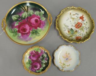 Appraisal: Group of porcelain hand painted flower plates to include a