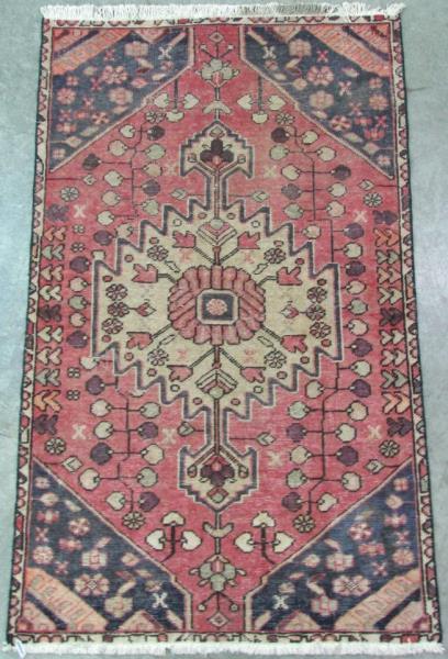 Appraisal: Antique Handmade Oriental Area Rug Serapi design red field with