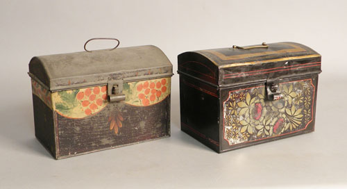 Appraisal: Two toleware document boxes th c h l