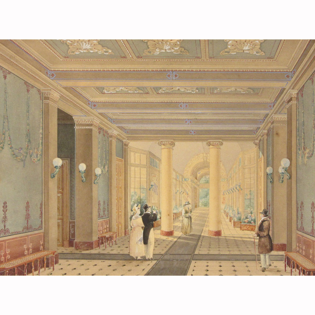 Appraisal: French School th Century Elegant Figures in a Palace Interior