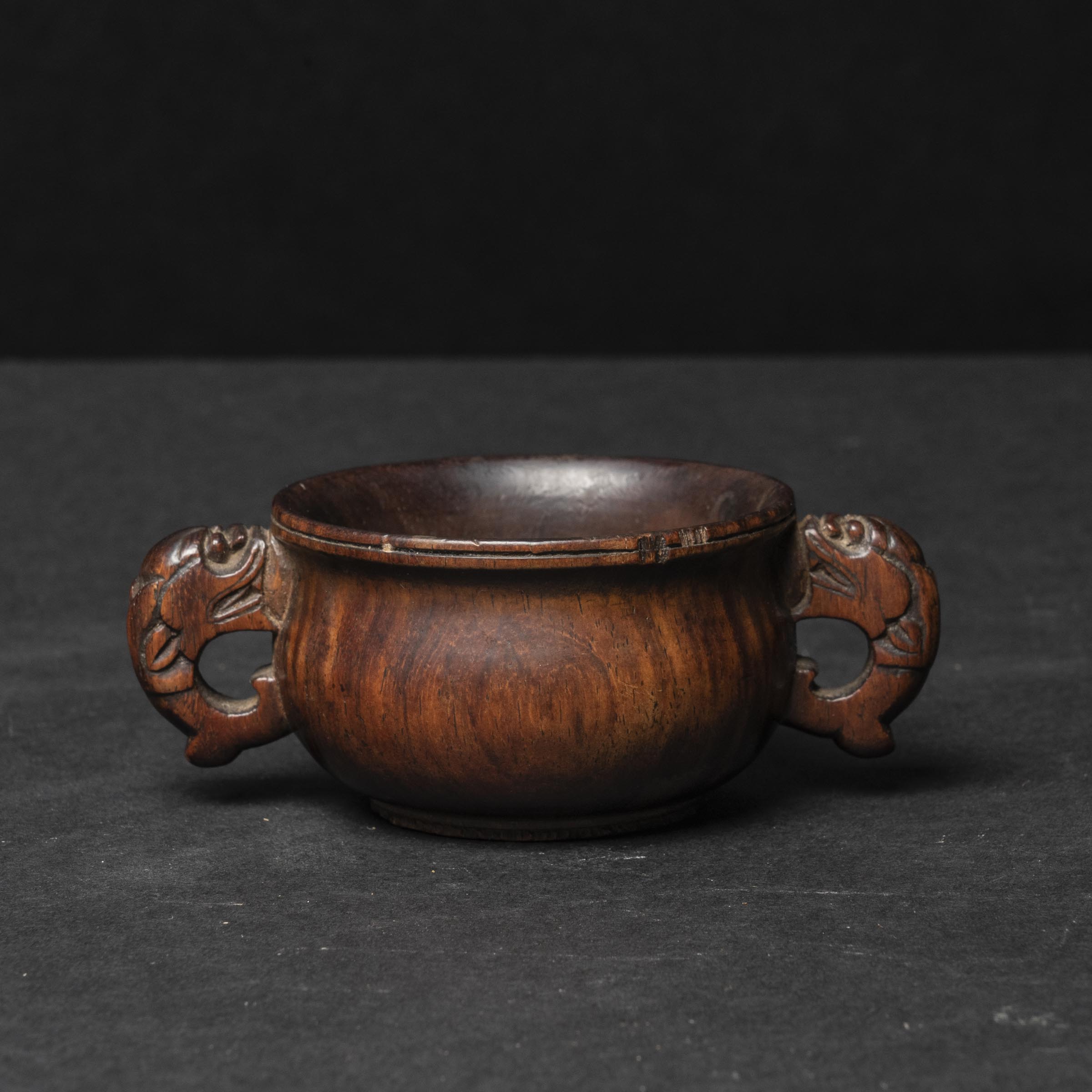 Appraisal: A Huanghuali Twin-Handled Cup Ming Dynasty - across handles width