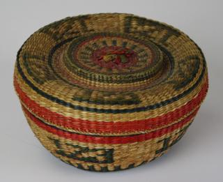 Appraisal: early th c Tlingit spruce root covered basket ht dia