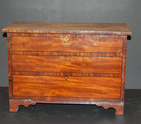 Appraisal: A small th century mahogany writing cabinet of rectangular form