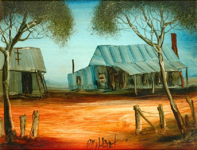 Appraisal: Kevin Pro Hart - Bush Hut oil on board signed