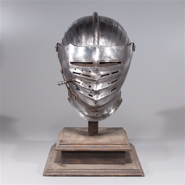 Appraisal: th century Victorian close helmet rendered in the Maximilian style