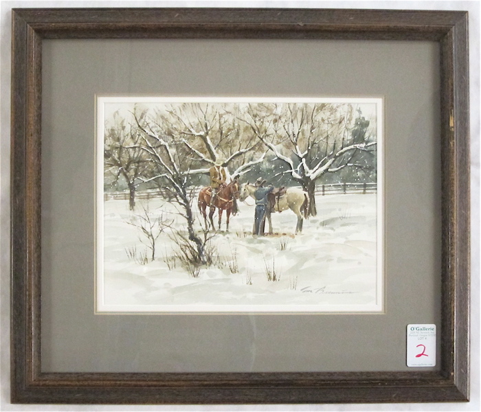 Appraisal: TOM BROWNING WATERCOLOR Eugene Oregon born When Thoughts Turn To