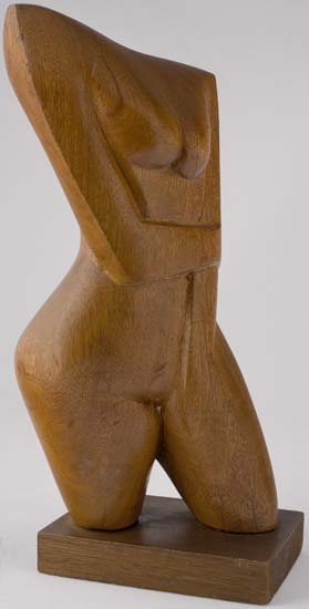 Appraisal: ELIZABETH CATLETT - Nude Torso Carved mahogany sculpture Approximately x