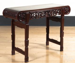 Appraisal: Chinese hardwood altar table h Chinese hardwood altar table h