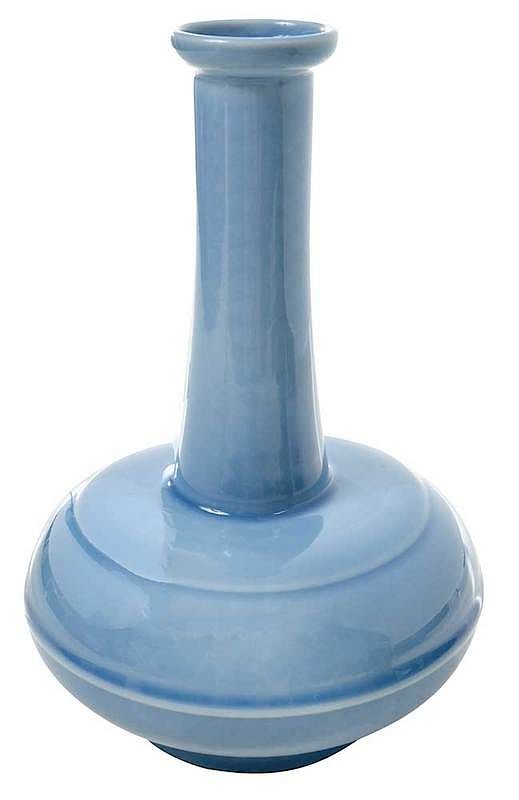 Appraisal: Chinese Clair de Lune Blue Bottle Vase compressed body with