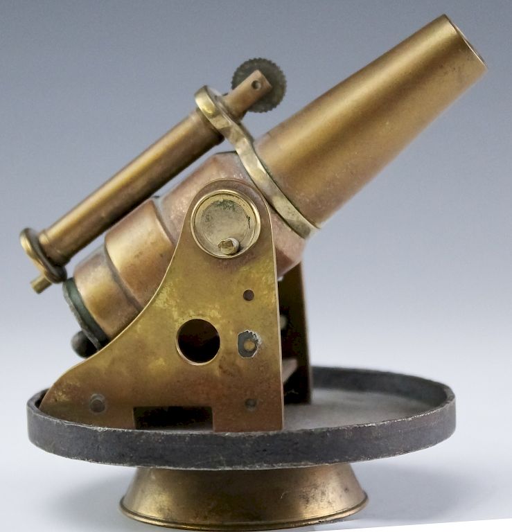 Appraisal: Antique Articulated Bronze Cannon Table Lighter Fine antique cannon form