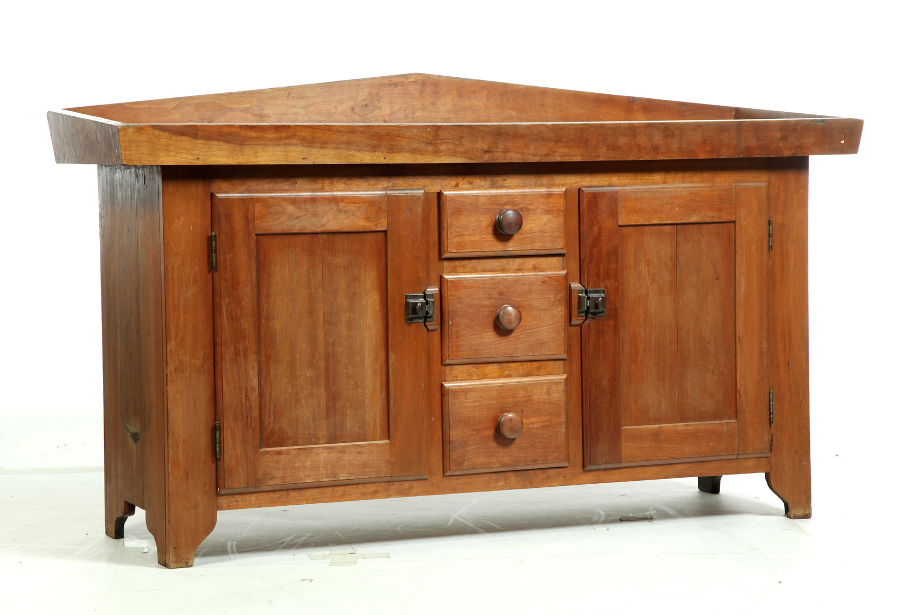 Appraisal: COUNTRY-STYLE DRY SINK American th century walnut with pine secondary