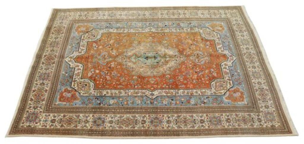 Appraisal: Hand-tied Persian Tabatabriz rug approx ' l ' w