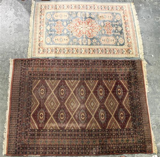 Appraisal: Sale Lot Two Persian Style Wool Mats Larger feet inches