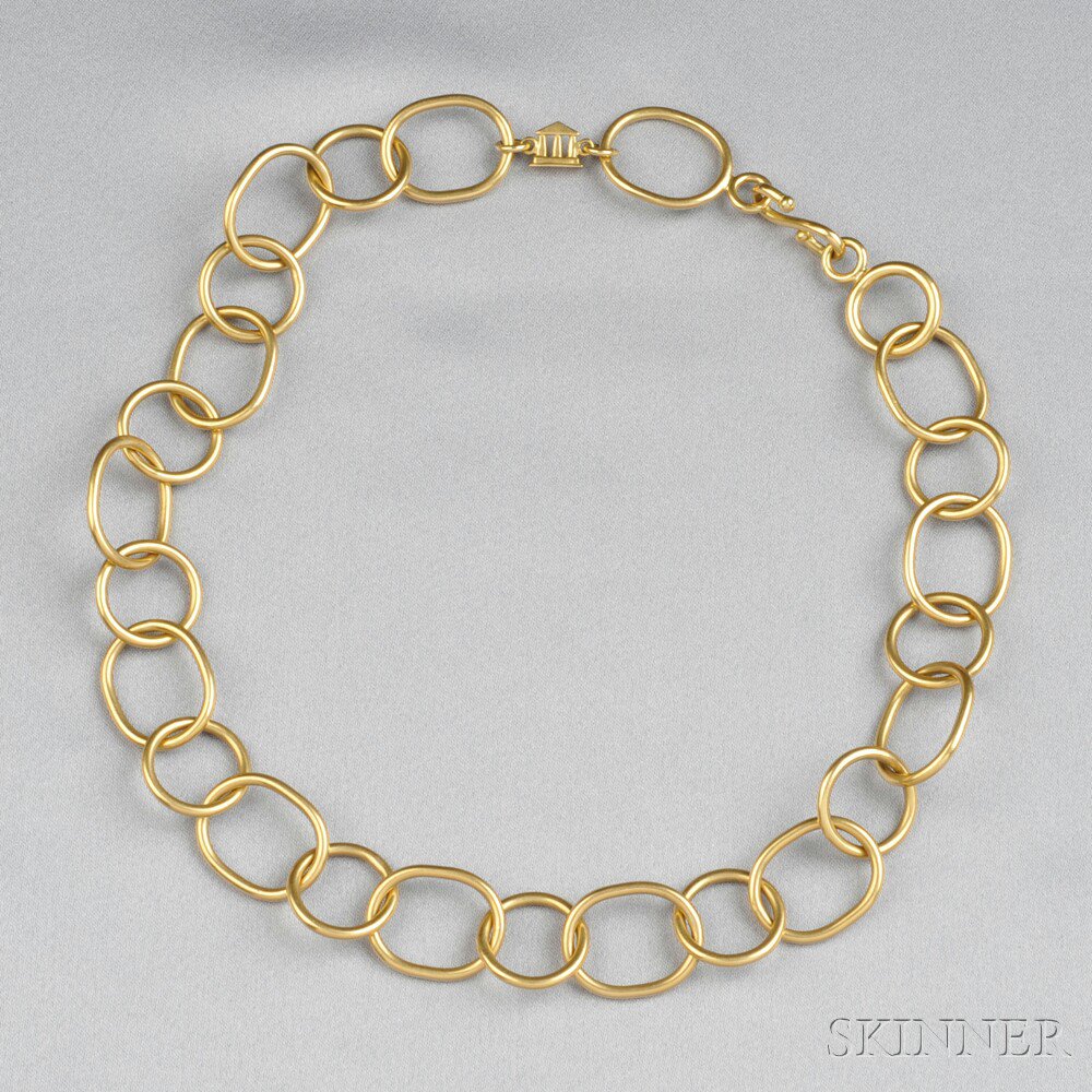 Appraisal: kt Gold Necklace Temple St Clair composed of wide oval