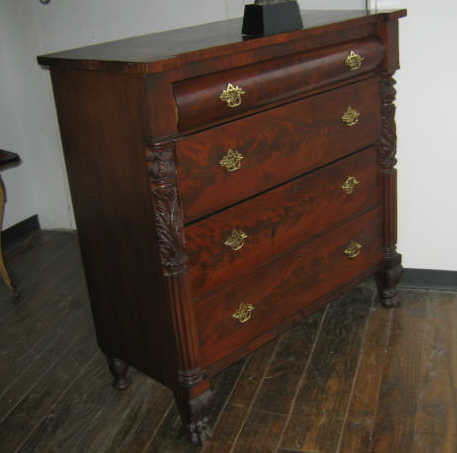 Appraisal: AMERICAN TH CENTURY CHEST OF DRAWERS With convex front frieze