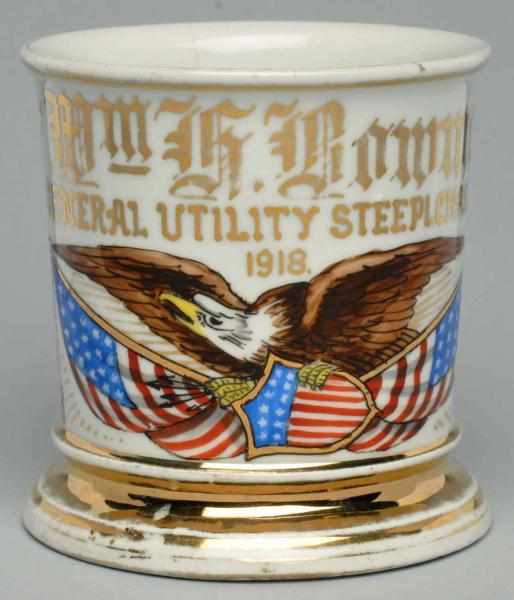 Appraisal: General Utility Steeplechase Park Shaving Mug Gilt name WM G