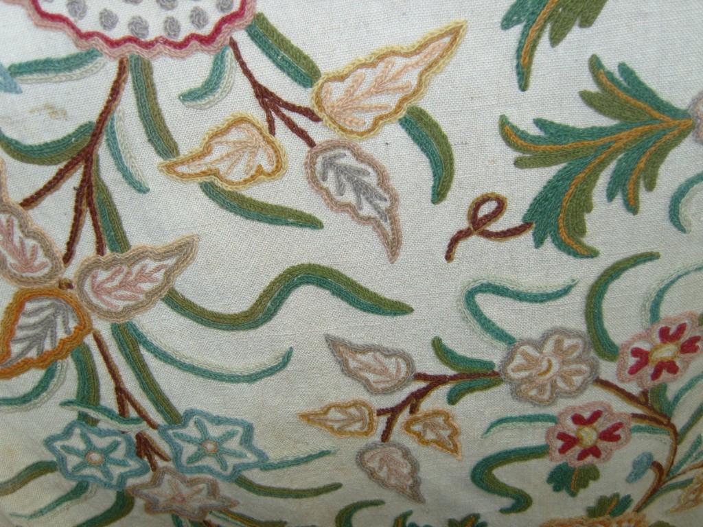 Appraisal: A crewel work traditional Old English floral style ' x