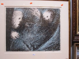 Appraisal: ARTHUR BOYD UNTITLED TWO HEADS LITHOGRAPH