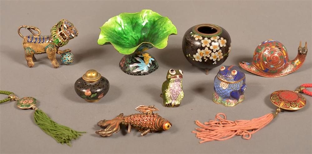 Appraisal: Ten Pieces of Various Enamel and Cloisonn Ten Pieces of