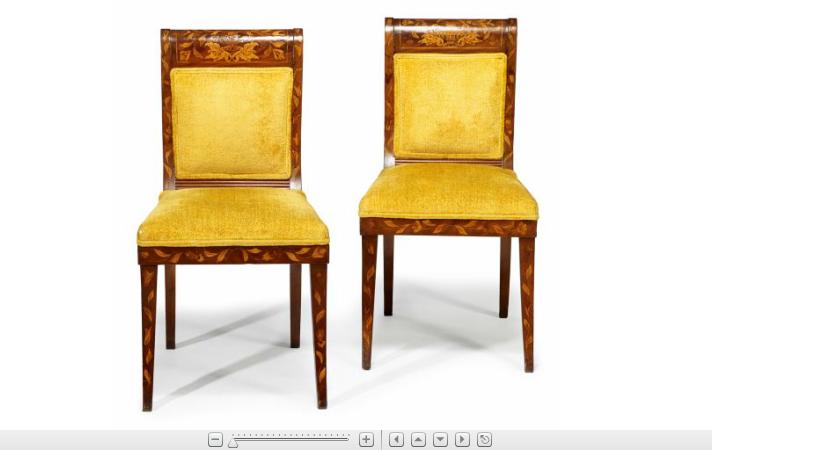 Appraisal: Pair of Dutch walnut floral marquetry side chairs early th