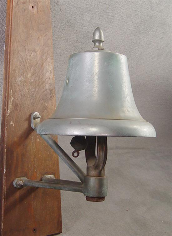 Appraisal: White Bronze Locomotive Bell x diameter mounted on board to