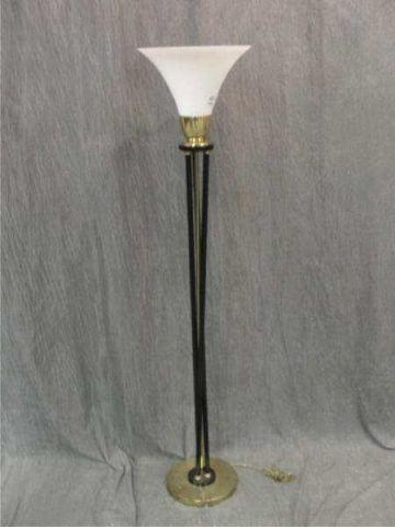 Appraisal: Art Deco Style Standing Lamp with Frosted Glass Shade Dimensions