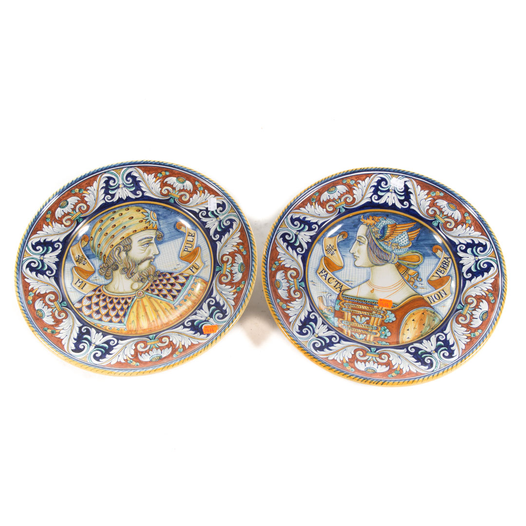 Appraisal: Two Faience platters