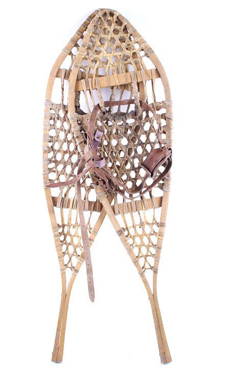 Appraisal: Early 's Hickory Rawhide Snowshoes Included in this lot is