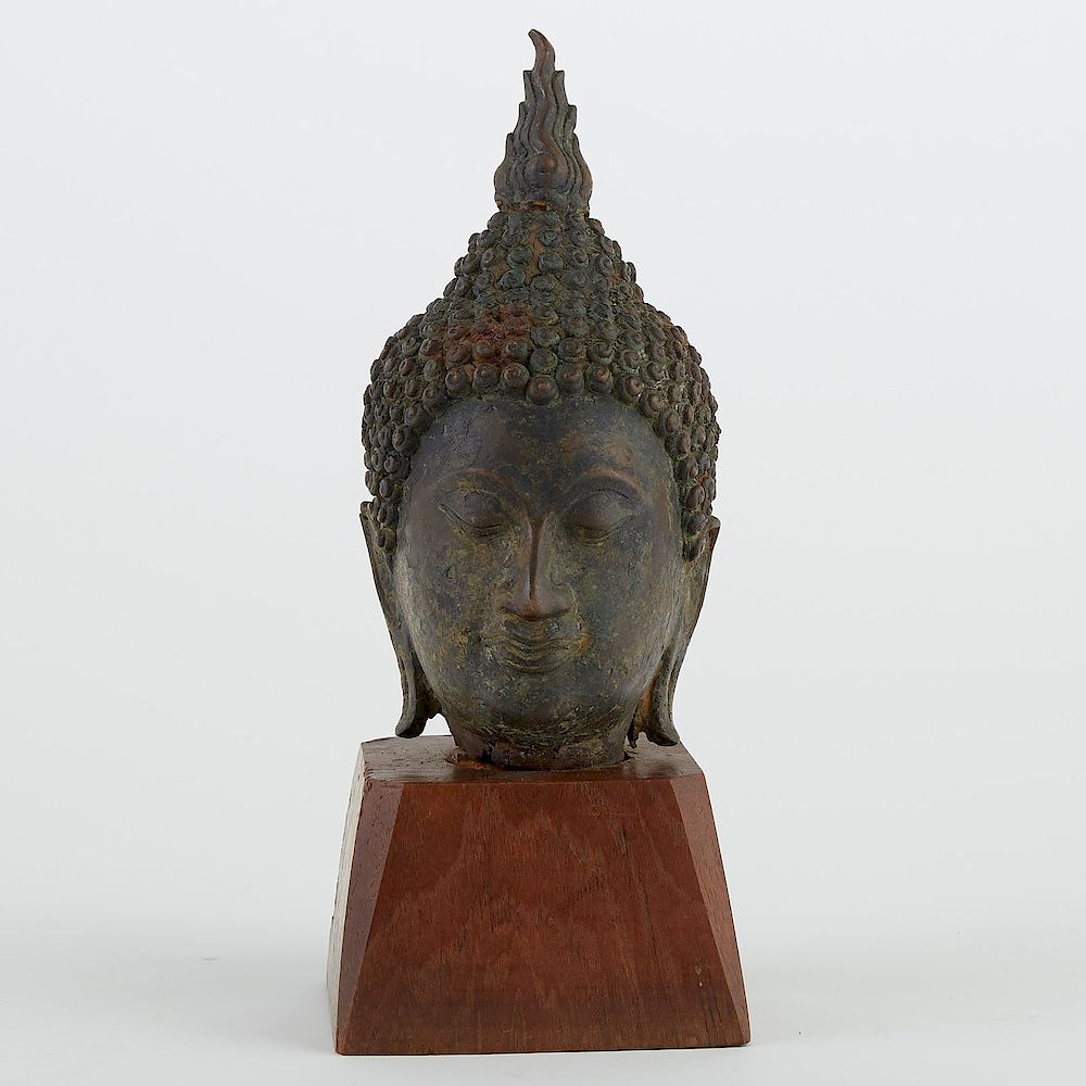 Appraisal: Thai Bronze Ayutthaya Buddha Head A finely cast and early