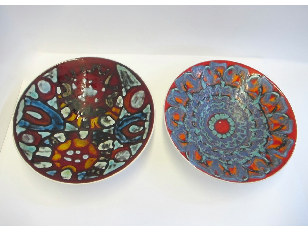 Appraisal: Two Poole pottery 'Delphis' bowls