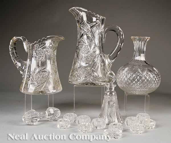 Appraisal: A Group of Antique American Brilliant Cut Glass Objects for