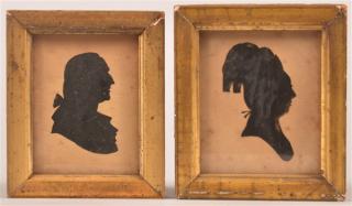 Appraisal: th Cent George and Martha Washington Silhouettes - h x