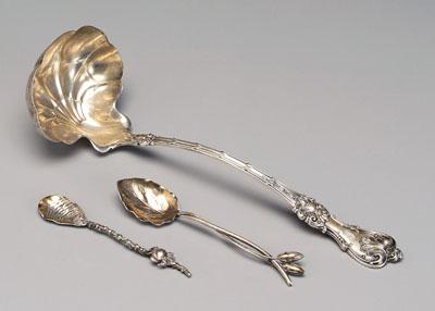 Appraisal: Three pieces sterling flatware Whiting King Edward punch ladle shell