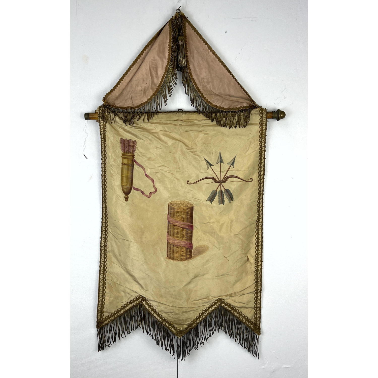 Appraisal: Rebekahs Odd Fellows silk banner with arrows Eden lodge Wilmington