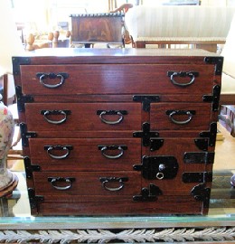 Appraisal: ORIENTAL ROSEWOOD SMALL CHEST OF DRAWERS