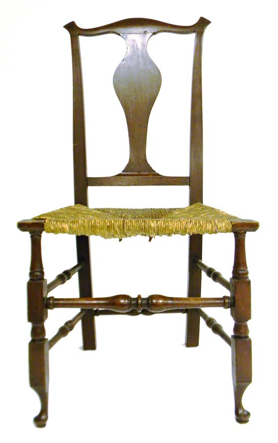 Appraisal: Queen Anne side chair th C arched crest with ears